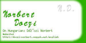 norbert doczi business card