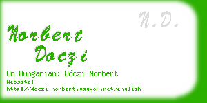 norbert doczi business card